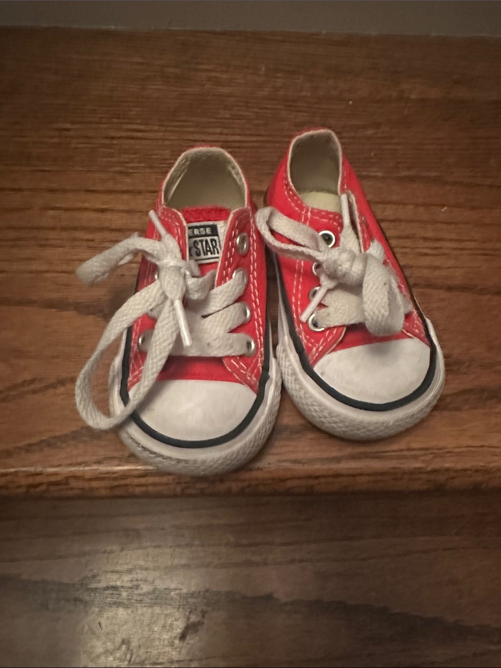 Converse Kids Red Canvas Low-Top Sneakers